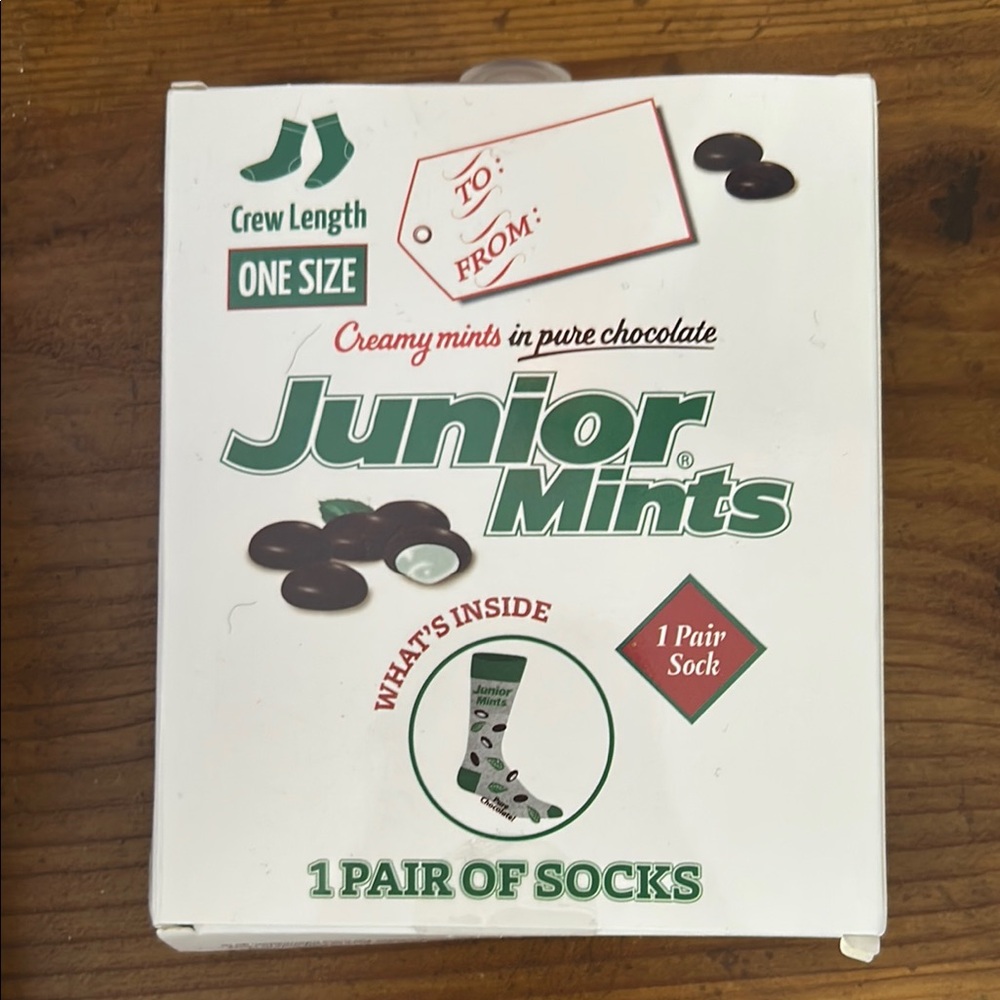 Junior Mints Crew Length Socks for men or women